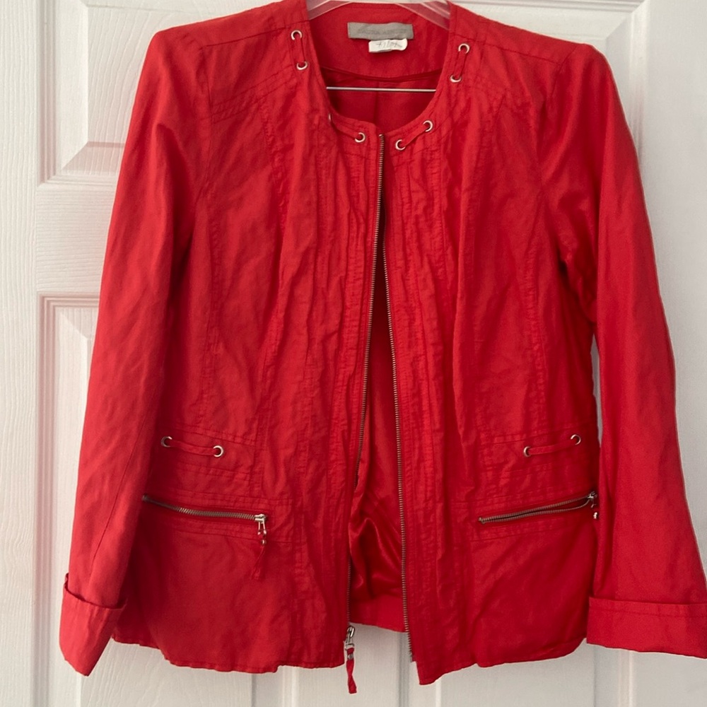 laura ashley orange lined lightweight jacket